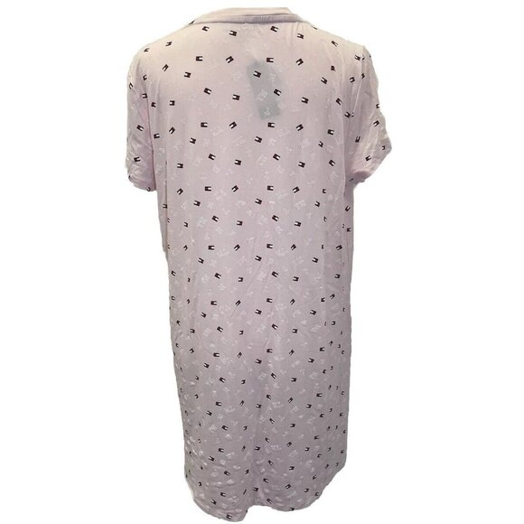 TOMMY HILFIGER Sleep Shirt Womens Small Pink Tee Pull On Logo Sleepwear Dress M - Picture 2 of 6